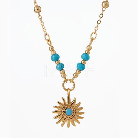 Boho Brass Pendant Necklaces for Women WG41E8B-04-1