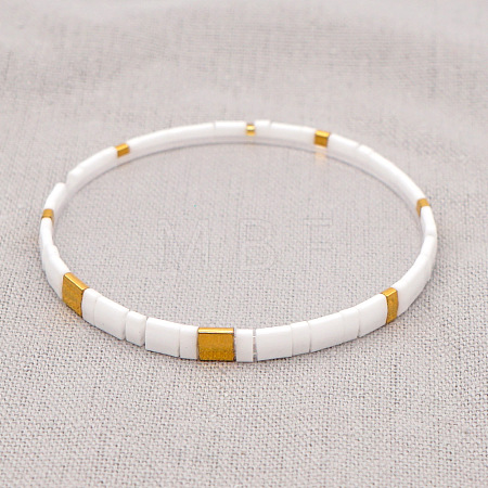Bohemian Glass Seed Beaded Stretch Bracelets JM4508-7-1