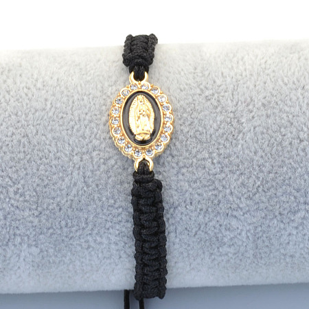 Religion Alloy Rhinestone and Enamel Link Bracelets FS-WG5574D-13-1