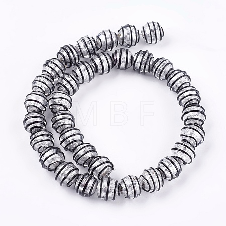 Handmade Silver Foil Glass Lampwork Beads FOIL-G027-01F-1
