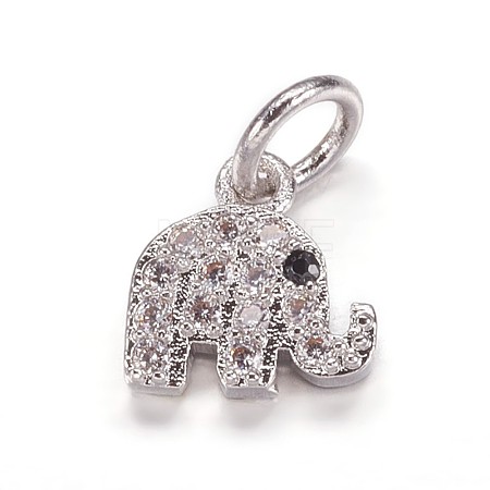 Brass Micro Pave Cubic Zirconia Pendants ZIRC-K070-42P-1
