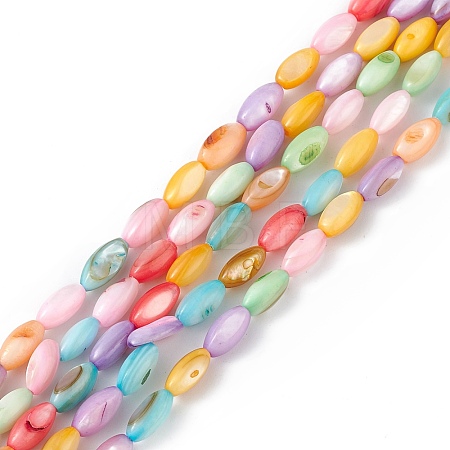 Natural Freshwater Shell Dyed Beads Strands SHEL-M018-13-12-1