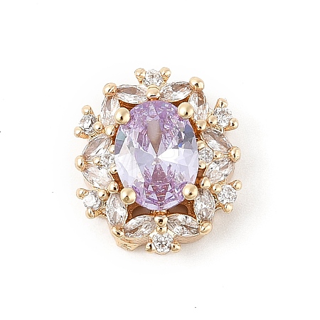 Brass Micro Pave Cubic Zirconia Beads KK-K297-29G-02-1