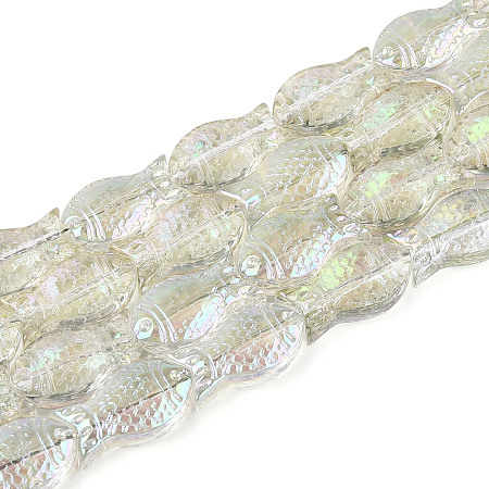 Transparency Electroplate Glass Beads Strands GLAA-T023-40B-02-1