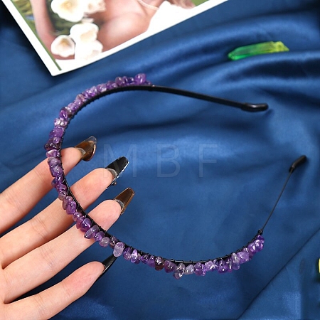 Natural Amethyst Hair Bands PW-WG3532A-11-1