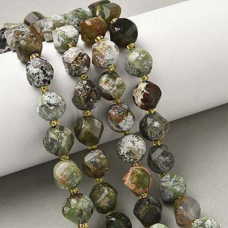 Natural Green Opal Beads Strands G-U023-A14-01-1