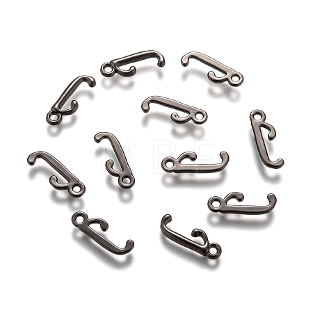 Gunmetal Plated Alloy Letter Pendants PALLOY-J718-01B-J-1
