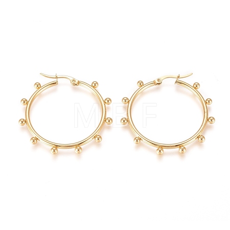304 Stainless Steel Hoop Earrings EJEW-E258-01G-1