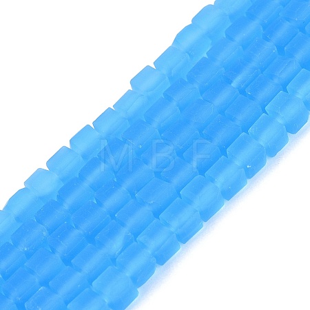 Transparent Frosted Glass Beads Strands GLAA-N072-01A-A12-1
