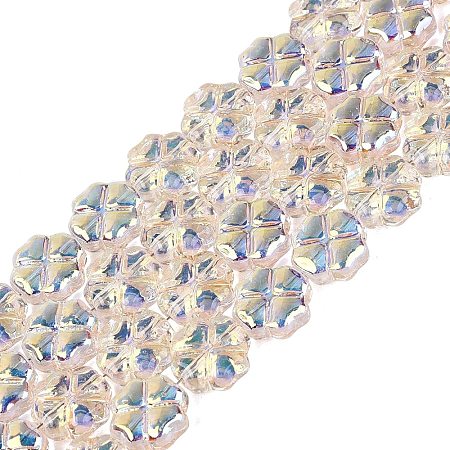 Baking Paint Electroplate Transparent Glass Beads Strands EGLA-Q136-04A-01-1