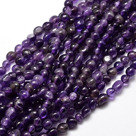 Natural Amethyst Nuggets Beads Strands G-J335-12-1