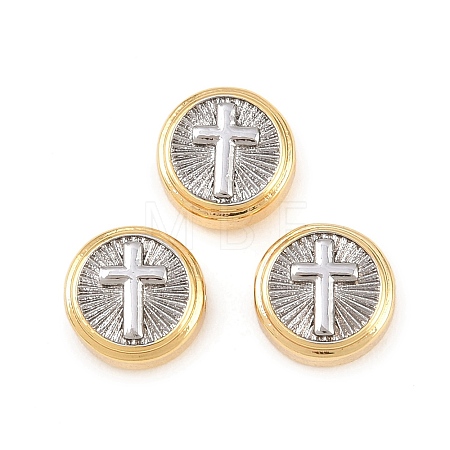 Two Tone Brass Beads KK-C162-088B-GP-1