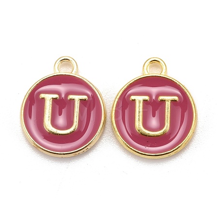 Golden Plated Alloy Enamel Charms ENAM-S118-08U-1