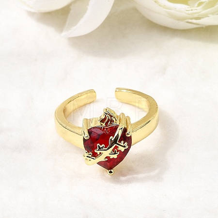 Glass Cuff Open Rings RJEW-P178-01D-G-1