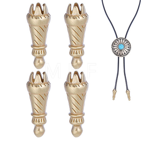 4Pcs Brass Cord Ends KK-CA0003-73B-1