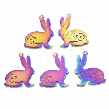 Easter Ion Plating(IP) 201 Stainless Steel Pendants X-STAS-R114-021-1