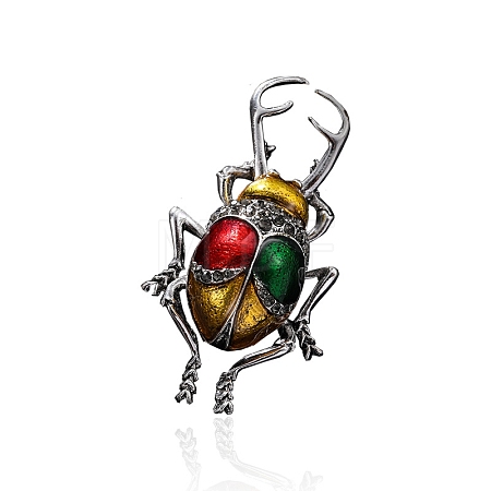 Beetle Rhinestone Enamel Pins PW-WG7A582-01-1
