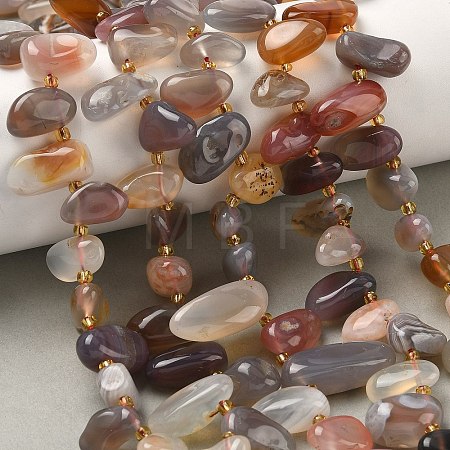 Natural Botswana Agate Beads Strands G-P604-A06-01-1