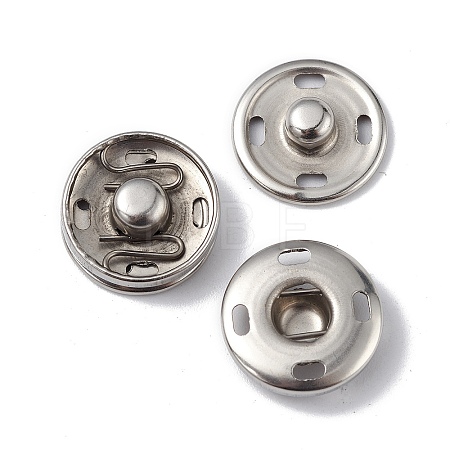 Non-Tarnish 202 Stainless Steel Snap Buttons BUTT-I017-01C-P-1