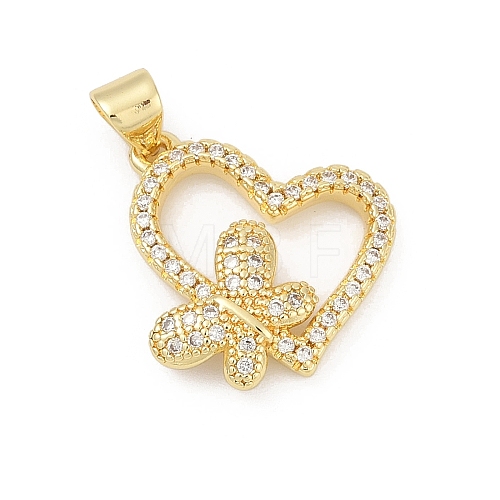 Brass Micro Pave Cubic Zirconia Pendants KK-D317-084G-1