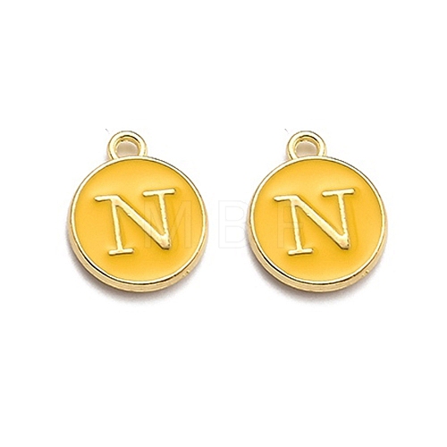 Golden Plated Alloy Enamel Charms ENAM-Q437-13N-1