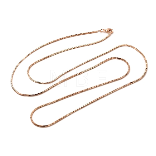 1.5mm Rack Plating Brass Snake Chain Necklaces for Women Men MAK-L044-13RG-1