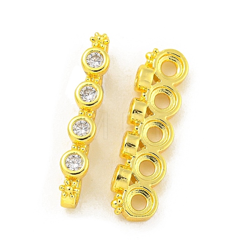 Brass Clear Cubic Zirconia Spacer Bars KK-L075-009G-1