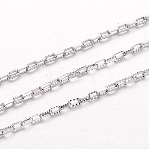 304 Stainless Steel Box Chains CHS-K004-02P-1mm-1