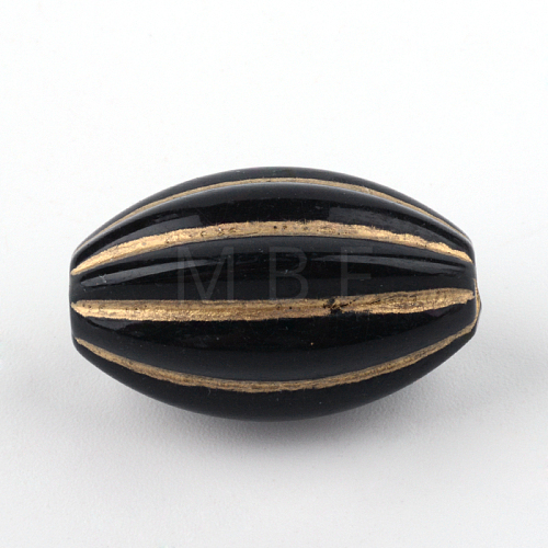 Oval Plating Acrylic Beads PACR-Q102-08B-1