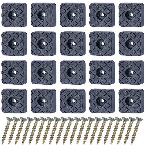Gorgecraft 20Pcs Rubber & Stainless Steel Screw in Furniture Pads FIND-GF0005-77B-1