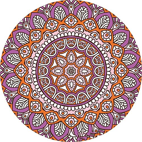 Flat Round with Mandala Pattern Ceramic Cup Coaster PW-WGE4A75-01-1