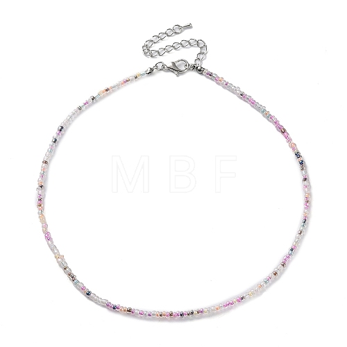 Glass Beaded Necklace NJEW-Z029-05K-1