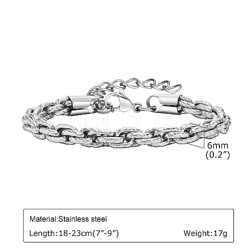 Non-Tarnish Retro Stainless Steel Chain Bracelets PW-WG867B5-06-1