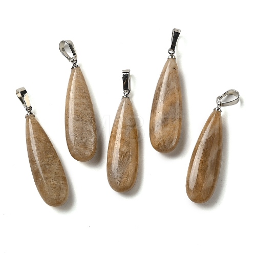 Natural Sunstone Pendants G-Q192-07P-07-1