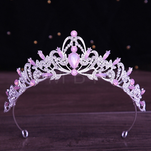 Alloy Rhinestone Crown Hair Bands for Woman Girls PW-WGB2F57-17-1