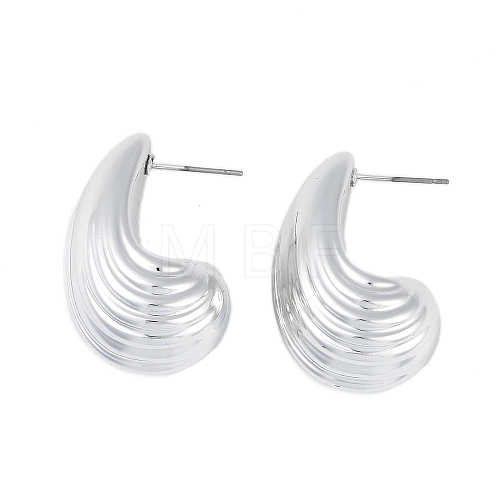 Teardrop CCB Plastic Stud Earrings for Women EJEW-Q382-03P-1