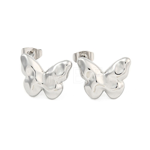 Non-Tarnish Butterfly 304 Stainless Steel Ear Studs EJEW-L290-031P-1