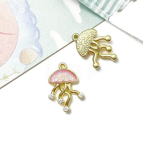 Jellyfish Golden Alloy Pendants PW-WGE540B-05-1