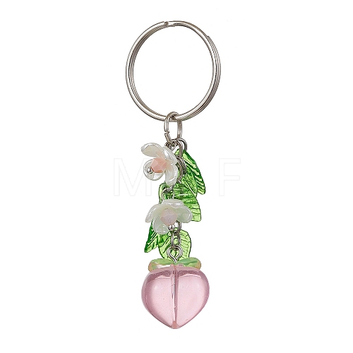 Fruits & Leaf Acrylic Pendant Keychain KEYC-JKC00680-04-1