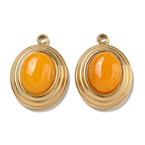 Natural Orange Jade Dyed Pendants STAS-L025-007G-02-1