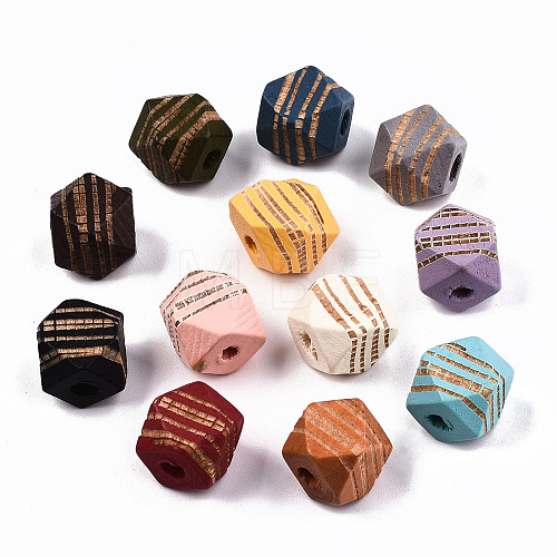 Painted Natural Wood Beads WOOD-T021-52A-M-1