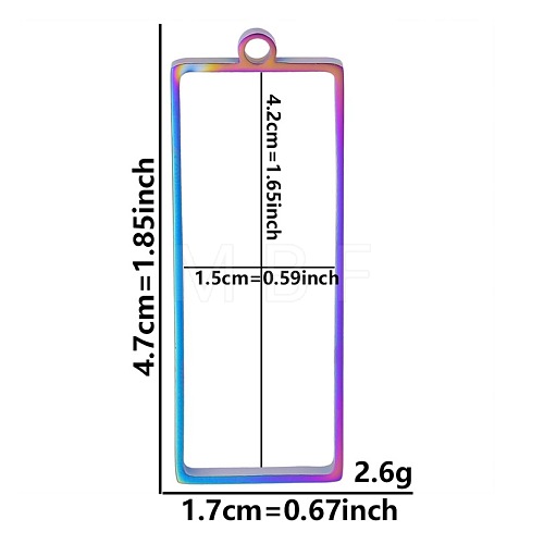 Stainless Steel Open Back Bezel Pendants PW-WGB5BE7-33-1