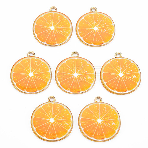 Light Gold Alloy Enamel Pendants ENAM-S126-128-1