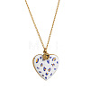 304 Stainless Steel Enamel Printed Mom Heart Locket Pendant Necklaces for Mother's Day Gift WG641EA-02-1