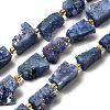 Electroplated Natural Druzy Agate Beads Strands G-R012-A02-04-1