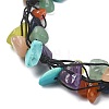 Natural & Synthetic Mixed Gemstone Chips Braided Bead Bracelet with Nylon Threads BJEW-TA00344-2