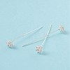 Brass Micro Pave Clear Cubic Zirconia Flower Head Pins LS-KK-G413-01S-3