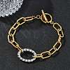Two Tone 304 Stainless Steel Link Bracelets BJEW-P396-01E-A-2