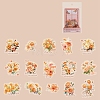 Refreshing Vintage Plant Style Flower PET Adhesive Waterproof Stickers Self-Adhesive Stickers PW-WGCB678-04-1