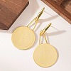 Alloy Flat Round Dangle Stud Earrings FS-WG56DB5-02-2